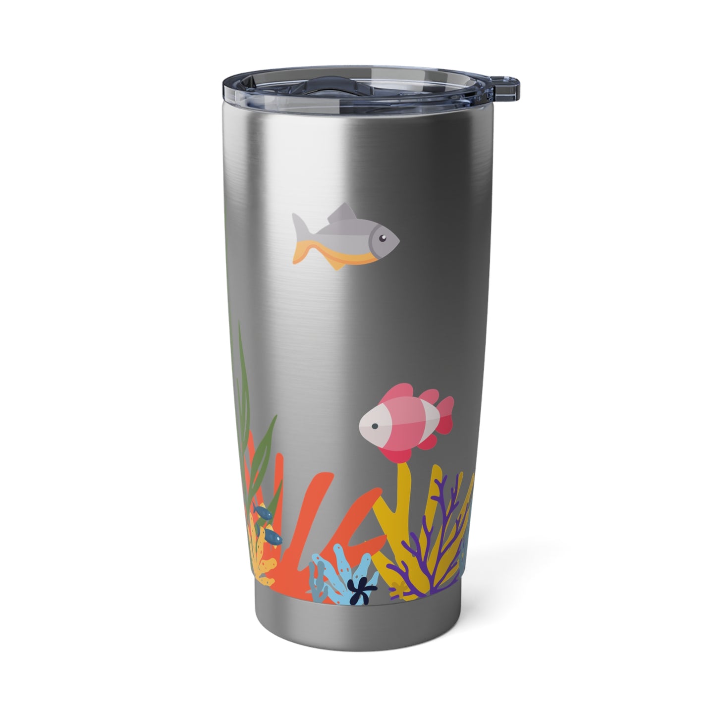 Stainless steal inside and out. Coral reef 20oz tumbler