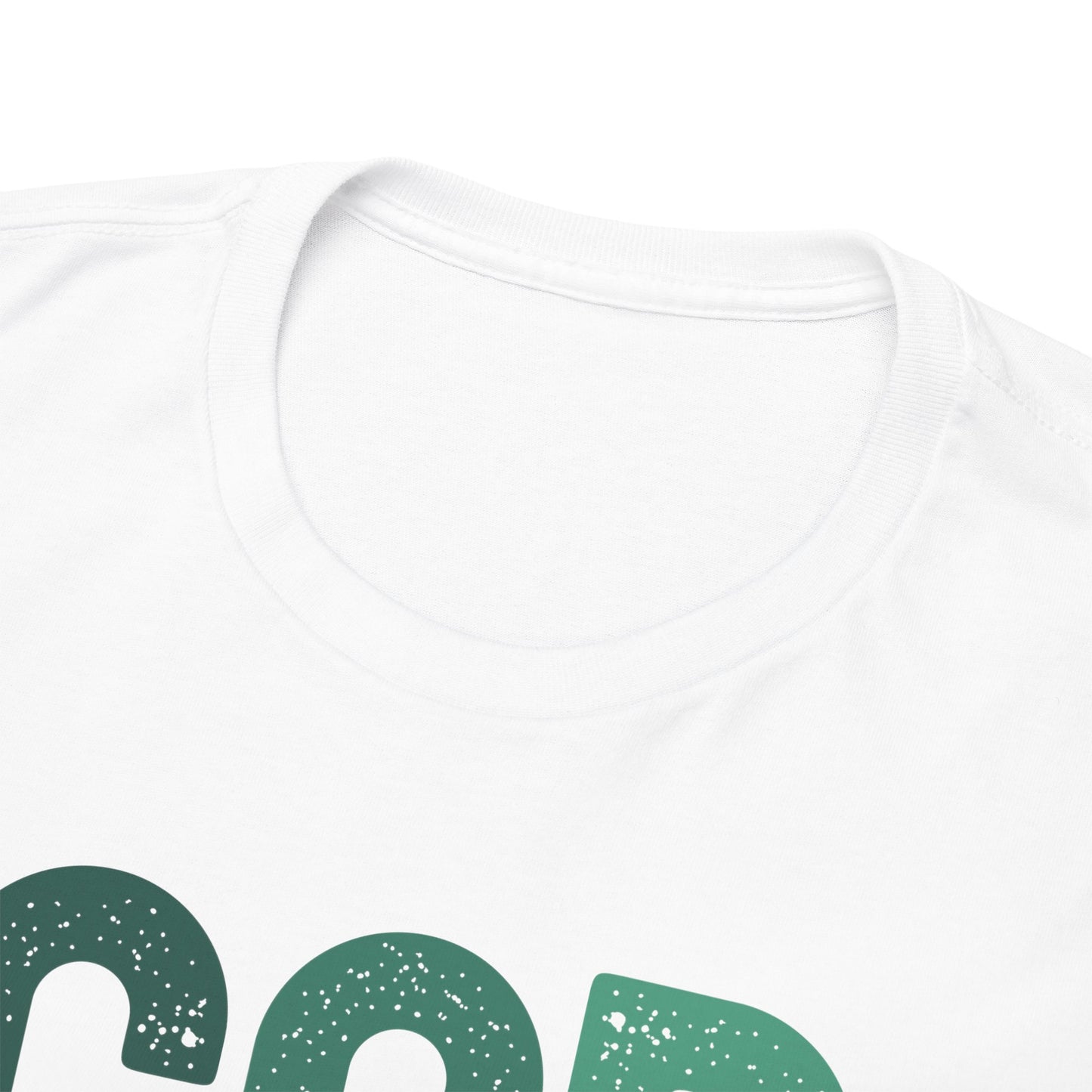 God is Good with green hues (Gildan 5000 T-shirt) for women and men