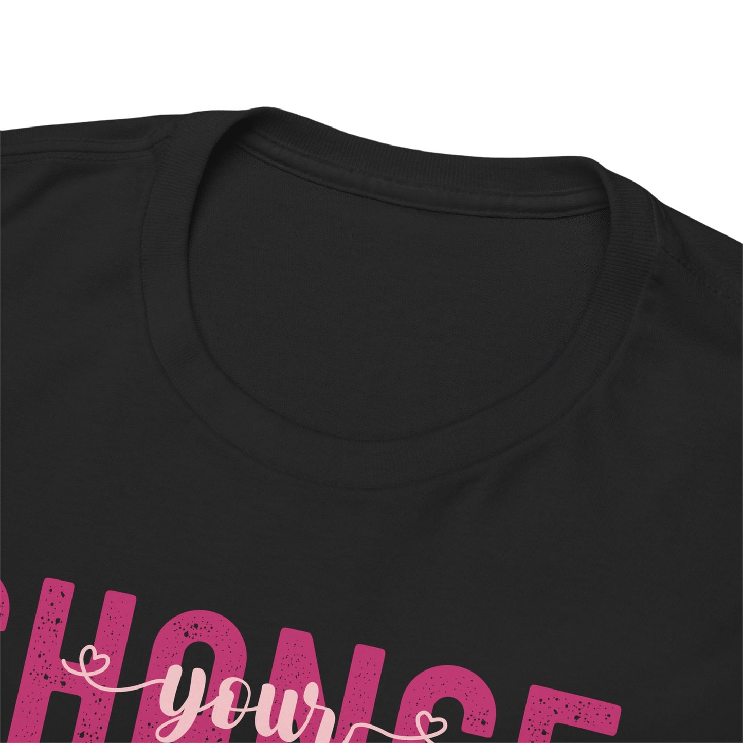 Change Your Vibration Change Your Life with pink hues (Gildan 5000 T-Shirt) for women and men