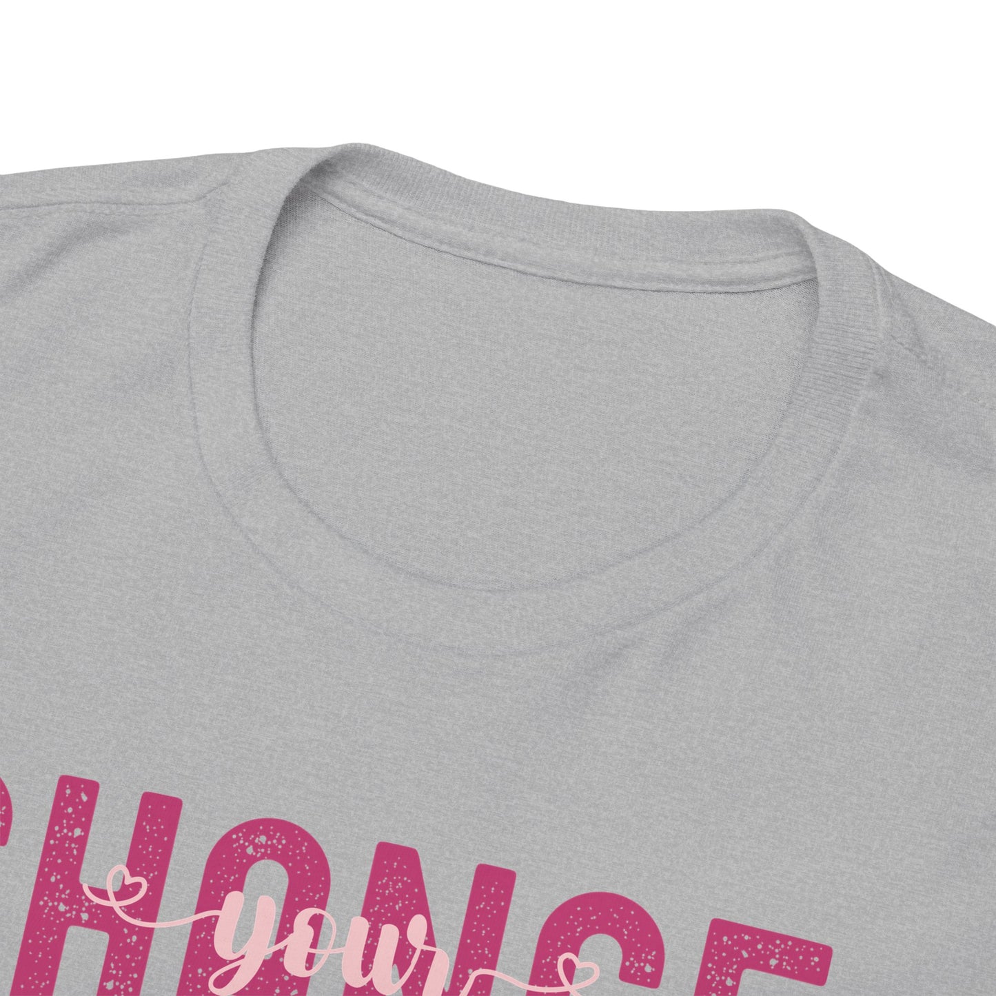 Change Your Vibration Change Your Life with pink hues (Gildan 5000 T-Shirt) for women and men