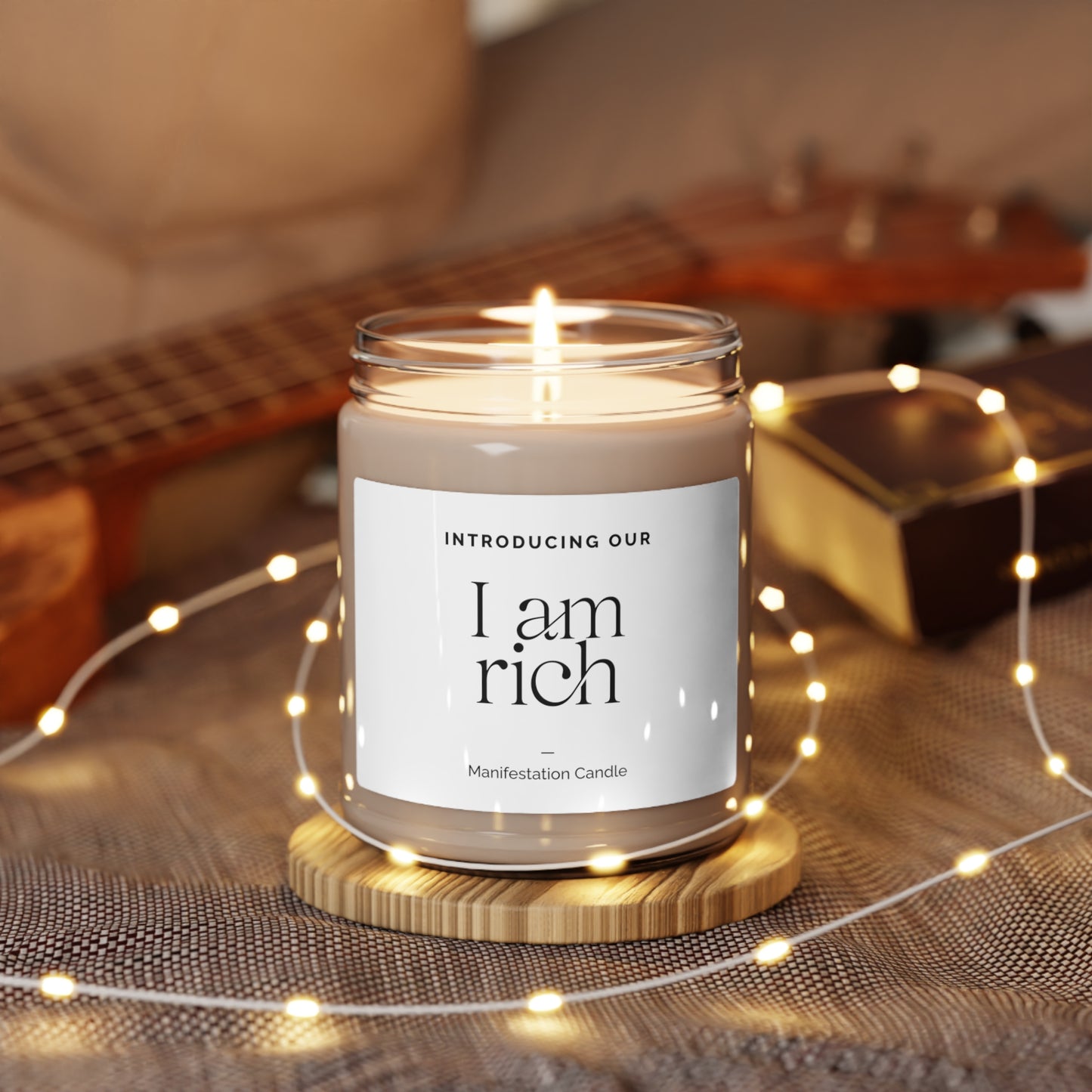 I Am Rich Manifestation Scented Soy Candle, 9oz
