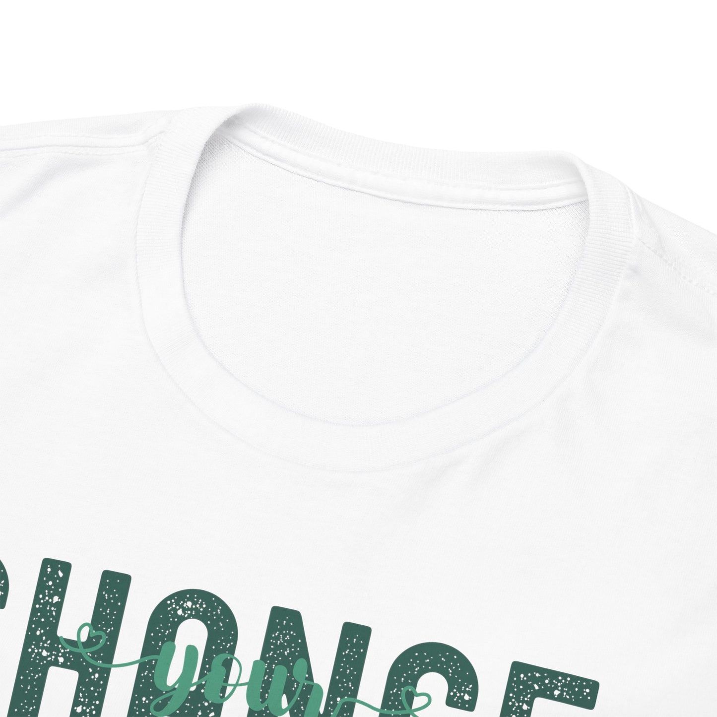 Change Your Vibration Change Your Life with green hues (Gildan 5000 T-Shirt) for women and men