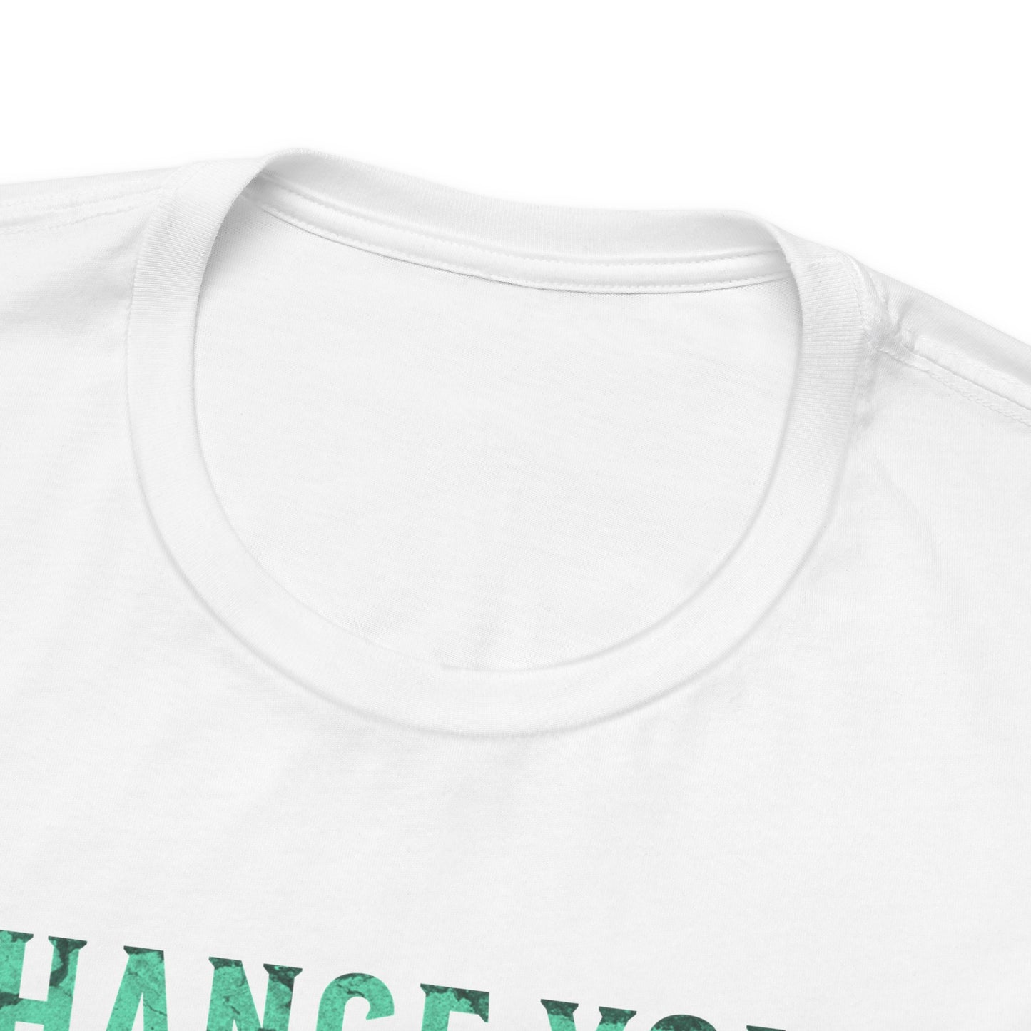 Change Your Vibration Change Your Life with green leaf pattern (Bella Canvas 3001 T-Shirt) for women and men