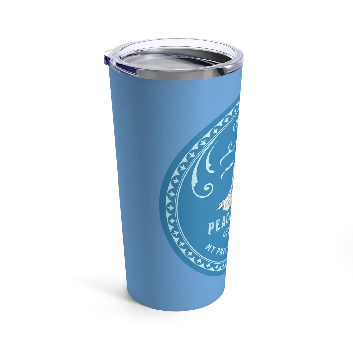 Coffee is my Presence Practice with Blue Hues, Tumbler 20oz