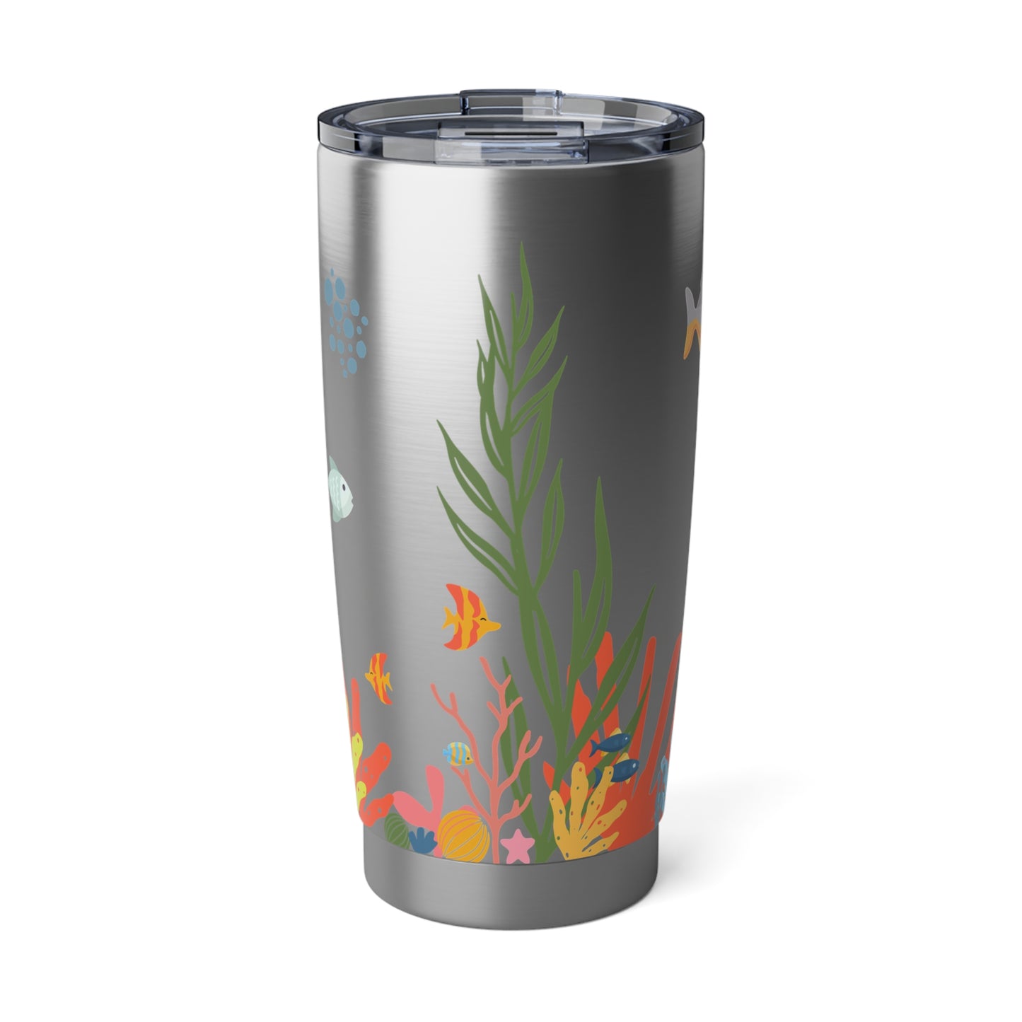 Stainless steal inside and out. Coral reef 20oz tumbler