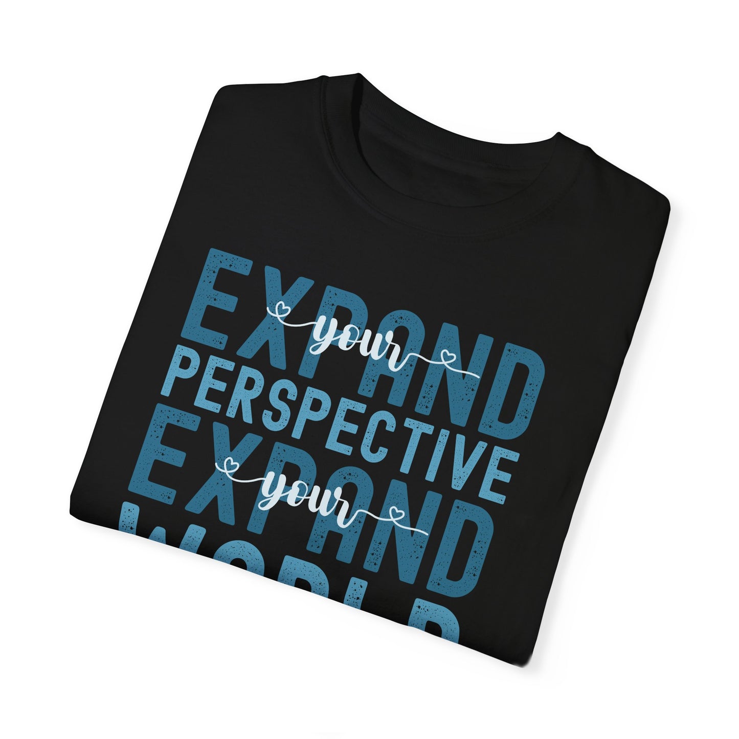 Expand Your Perspective Expand Your World with blue hues (Comfort Colors 1717 T-Shirt) for women and men