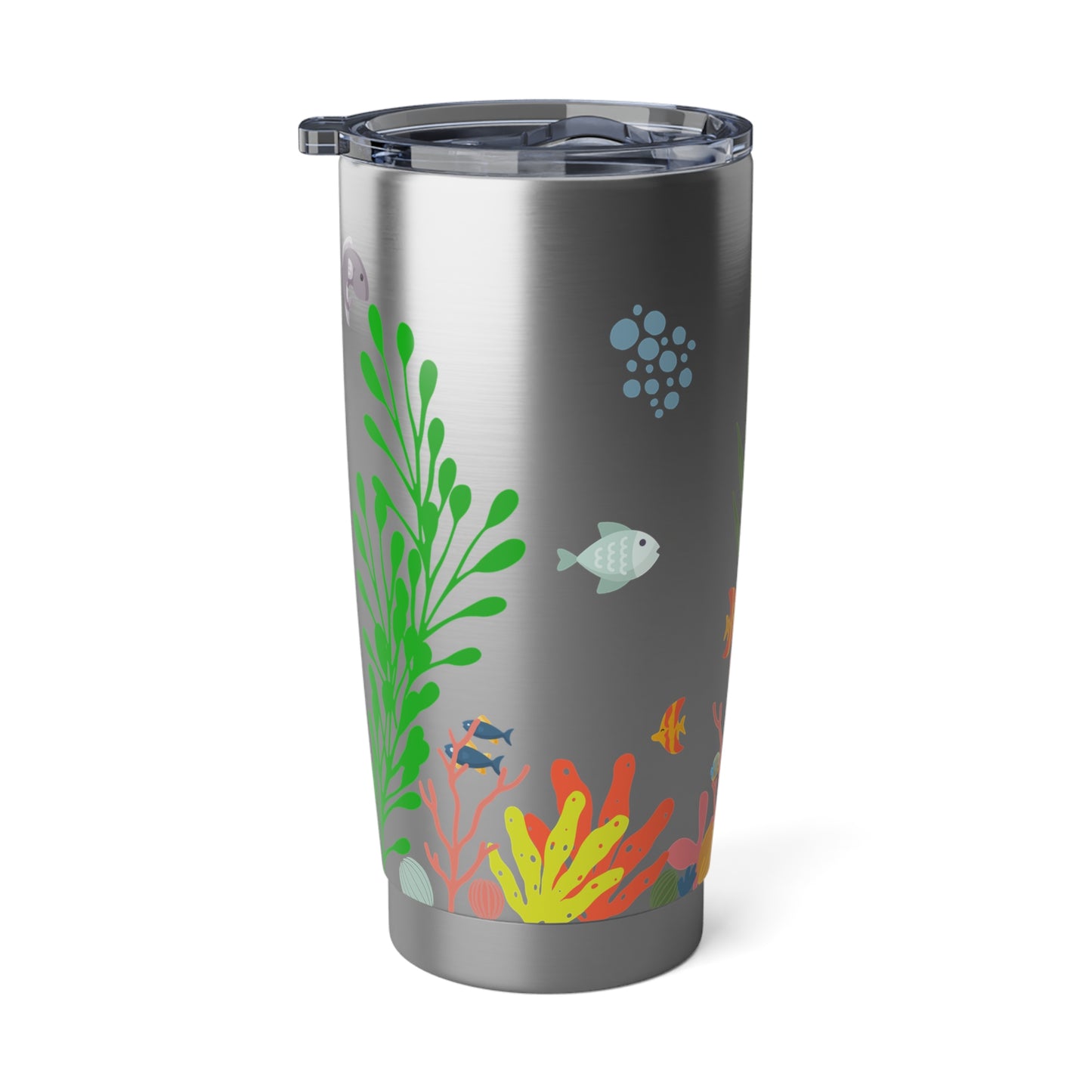 Stainless steal inside and out. Coral reef 20oz tumbler