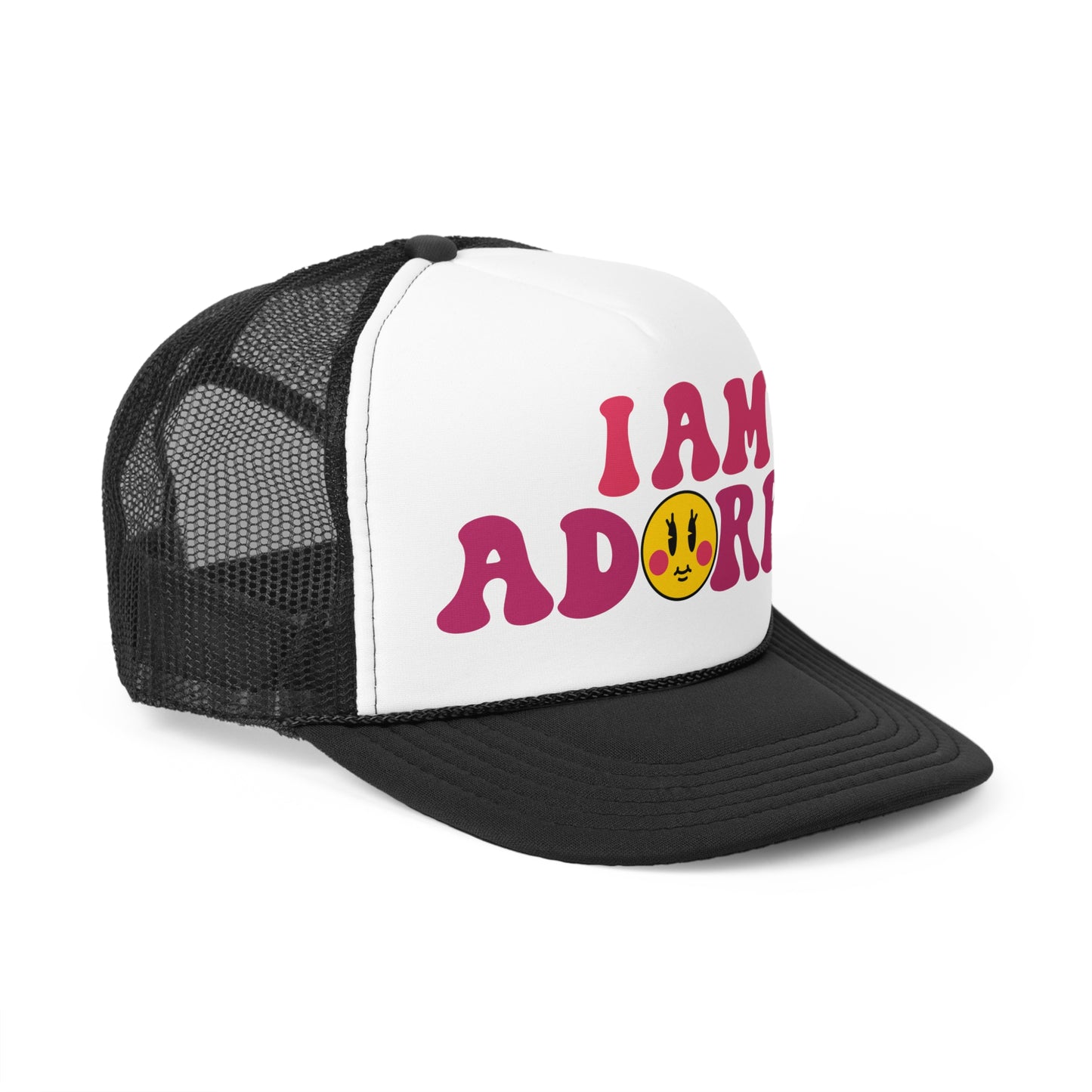 I am Adorbs Trucker Hat with Pink Hues for woman