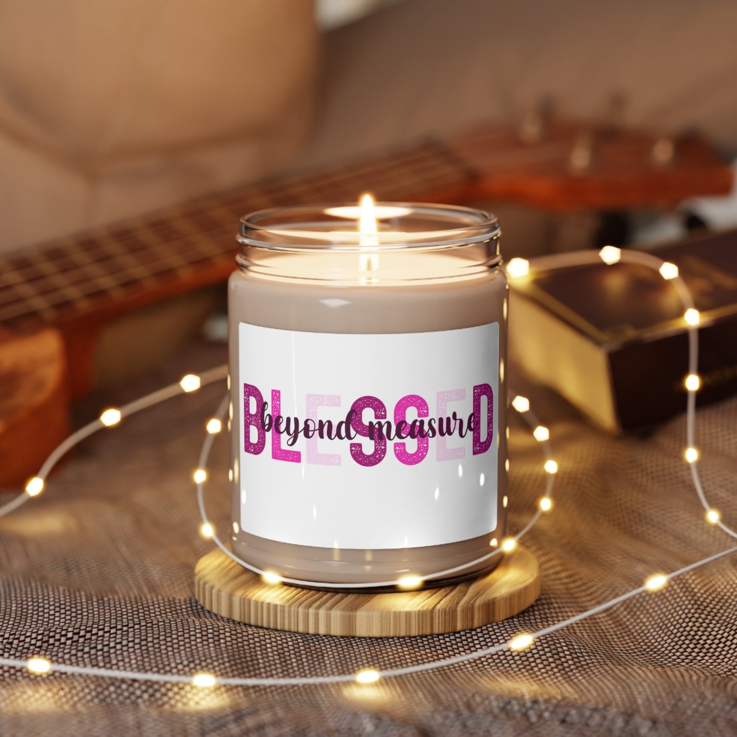 Blessed beyond Measure in dark pinkScented Soy Candle, 9oz