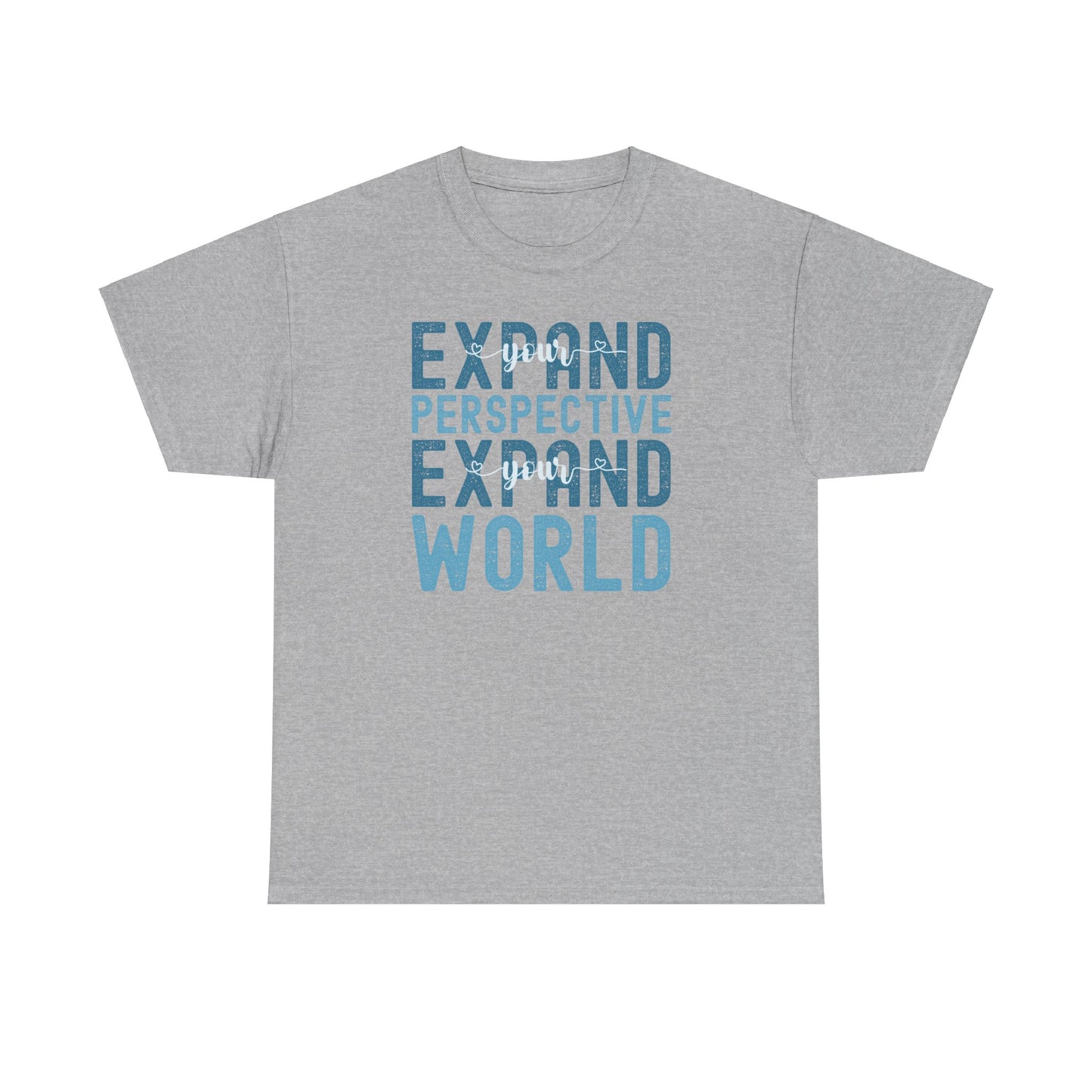 Expand Your Perspective Expand Your World with blue hues (Gildan 5000 T-Shirt)for woman and men